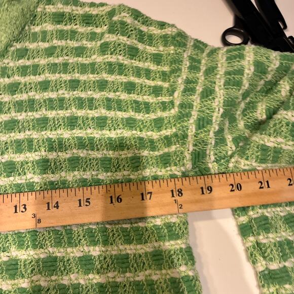 Zara Green Fringe Hem Cropped Sweater Small - Picture 6 of 8
